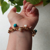 دستبند فیروزه و مروارید