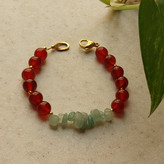 دستبند عقیق و سنگ آونتورین سبز